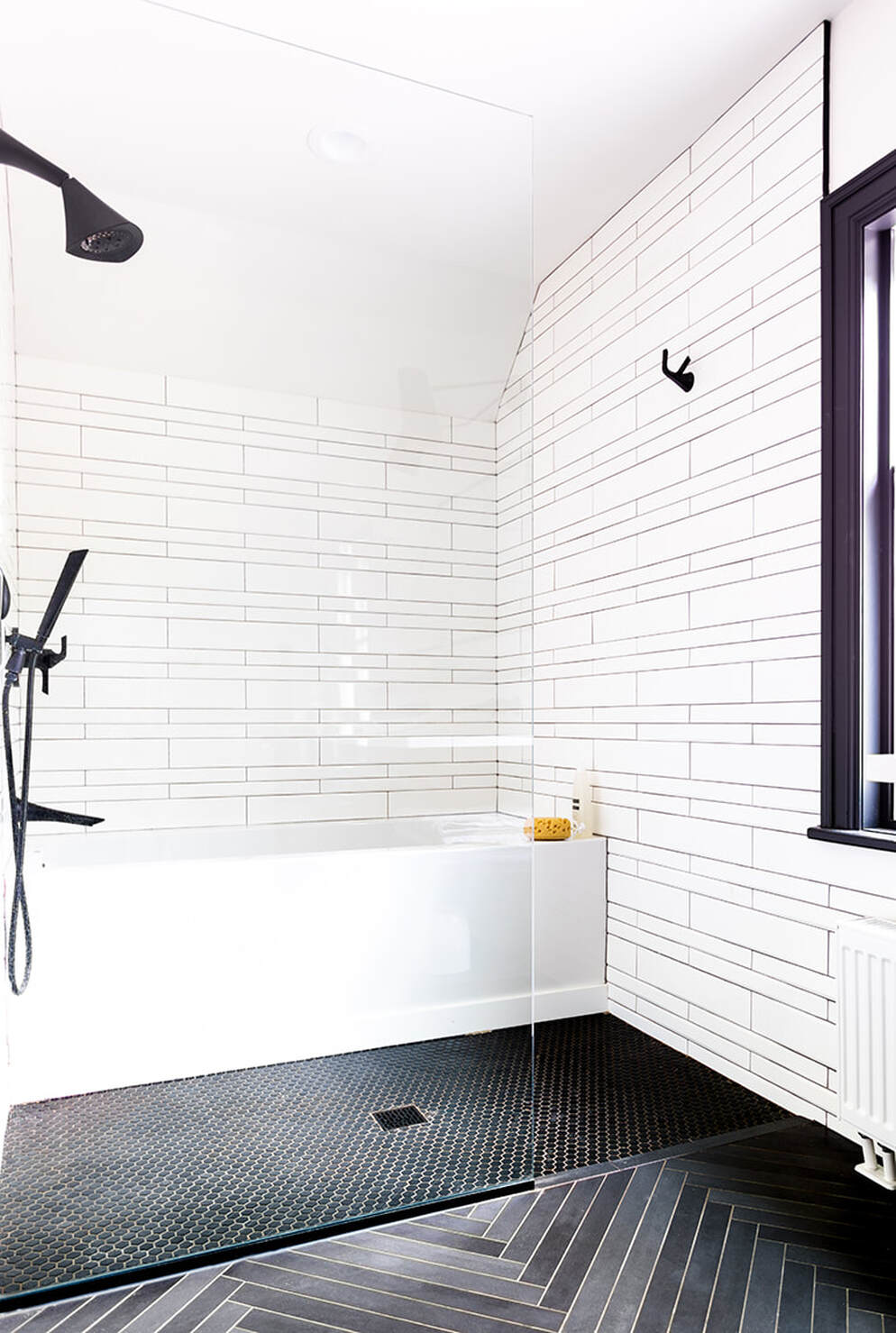 Modern black and white shower room